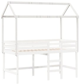 fehér tömör fenyőfa gyerekágytető 217 x 85,5 x 154 cm