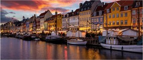 Kép - Nyhavn, Koppenhága (120x50 cm)