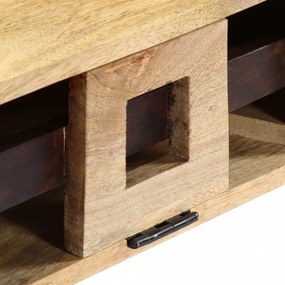 magnókazetta formájú tömör mangófa dohányzóasztal 100x52x45 cm