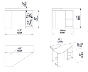 Íróasztal Floating - Walnut