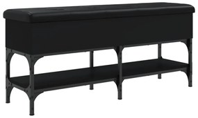 fekete szerelt fa cipőtároló pad 102 x 32 x 45 cm