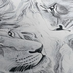 Kép - Rajzolt oroszlánfejek (90x60 cm)