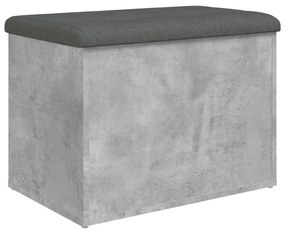 betonszürke szerelt fa tárolópad 62 x 42 x 45 cm