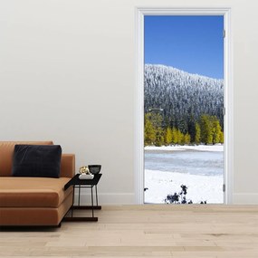 Fotótapéta ajtóra - Havas hegyek télen (95x205cm)