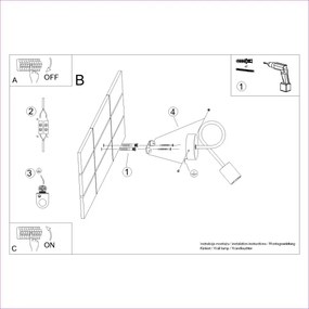 Sollux SL.1473 - Fali lámpa EMBER 1xE27/15W/230V fehér/bézs/bükkfa