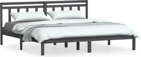 vidaXL szürke tömör fenyőfa ágykeret 200 x 200 cm