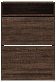 barna tölgy cipőszekrény 2 kihajtható fiókkal 80x34x116 cm