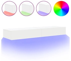 2 db fehér TV-szekrény LED-lámpákkal 60x35x15,5 cm