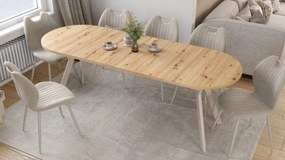Mazzoni Ovális bővíthető ALMO asztal Artisan Tölgy / kasmír lábakkal