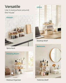 Konyhai tároló polc szett, 4 darab, egymásra rakható, bézs