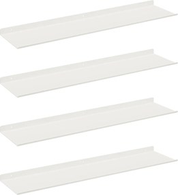 vidaXL Lebegő polc Falra szerelhető 4 pcs Fehér 80 x 18 x 2,5 cm Acél