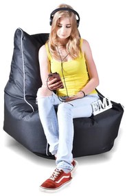 EMI ülés formájú fekete nylon babzsákfotel