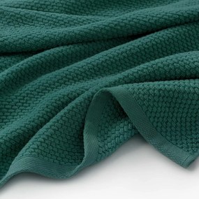 Goldea pamut frotír törölköző / fürdőlepedő micro pure - smaragdzöld 30 x 50 cm