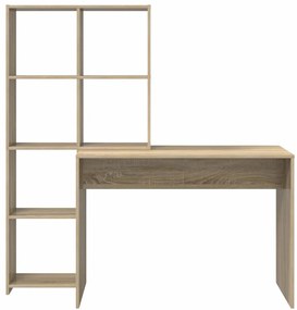 Asztal polcokkal sonoma tölgy 138.5 x 55 x 143 cm Faanyag