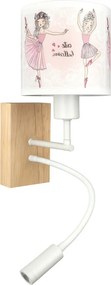 BRILAGI - LED Flex. lámpa BOBO WOOD 1xE27/25W/230V + LED/3W tölgy/fehér/rózsaszín/csomag