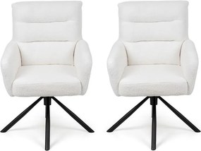 AVENBERG TESSA Forgó étkezőszék szett - 2 db, fehér