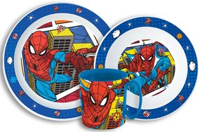 Pókember Grid étkészlet, micro műanyag szett bögrével 350 ml