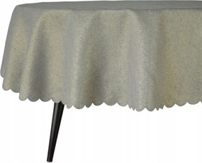 Abrosz Foltálló Ovális 170X190 CM Bézs Szürke Arany Csillogó Karácsonyi Ovális