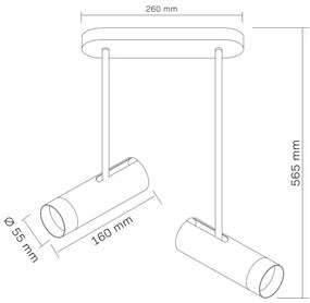 Spotlámpa PORTO 2xGU10/10W/230V fekete