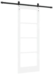 Egyszerű Csúszó Ajtó Fehér 78 x 202 cm Fa és fém