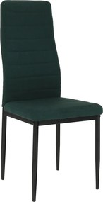Szék, smaragd szövet/fekete fém, COLETA NOVA