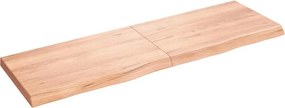 vidaXL világosbarna kezelt tömör fa fürdőszobai pult 160x50x(2-6) cm