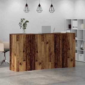 recepciós pult antik fa 200x50x103,5 cm szerelt fa