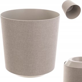 Virágtartó Fedő Virágágyás Kerek Bézs 19cm Szövet Mintás