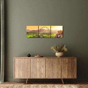 Kép a Hampi-völgyről Indiában (órával) (90x30 cm)