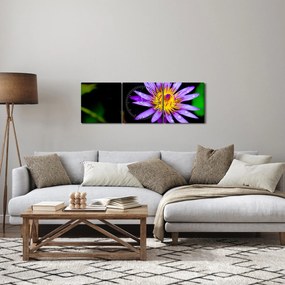 Virágos kép (órával) (90x30 cm)