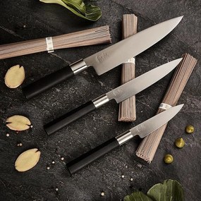 Kai Sada 3 kés Wasabi Black – univerzális kicsi,univerzális nagy és séf nagy