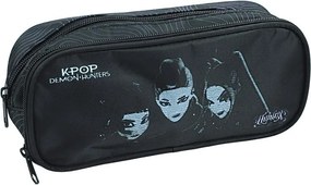 K-pop Démonvadászok Black 2 rekeszes tolltartó 26 cm