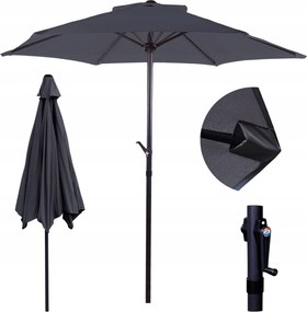 Összecsukható Nagy Kerti Napernyő 300Cm Terasz Erkély Sötét Szürke