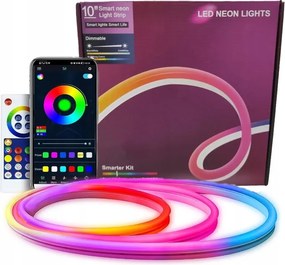 Led Szalag 10M Színes Csíkos Neon Rgb-ic Bluetooth Szett Alkalmazás Távirányító