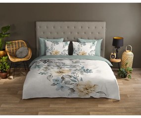 Zöld-krémszínű egyszemélyes-hosszabbított pamut ágyneműhuzat 140x220 cm Celina – Good Morning