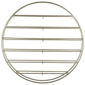 Aranyszínű fali fém bortartó polcos állvány, palackok száma 12 80x80x9 cm Redondo – PT LIVING