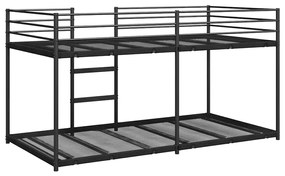 fekete acél emeletes ágy matrac nélkül 75 x 190 cm