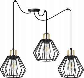 Mennyezeti Lámpa Lógó Csillár Hármas Pók Fekete Loft Elegáns