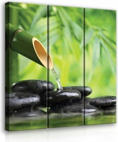 Vászonkép 90x100 Zen bambusz víz kövek nyugalom pihenés természet harmónia