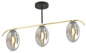 EMIBIG 1280-3 FINES Glamour Mennyezeti Lámpa Fekete, Grafit, Arany E14 IP20