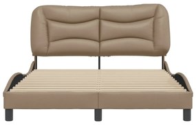 cappuccino színű műbőr ágykeret matrac nélkül Hvar 140x200 cm