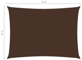 barna téglalap alakú oxford-szövet napvitorla 5 x 6 m