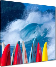 Vászonkép 60x60 Erős hullámok szörfdeszka