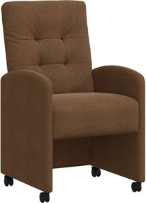 vidaXL Kerekes Étkező Székek 2 pcs Barna 58 x 67 x 97 cm Műbőr velúr