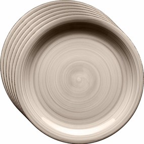 Mäser 6 db sekély tányér szett Bel Tempo 27 cm, taupe