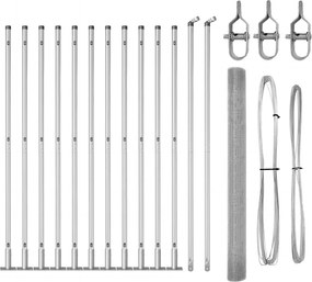 vidaXL Kerítésoszlop Ezüst 25 x 1,4 m (16 x 16 mm háló) Acél
