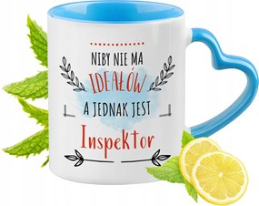 Felügyelőnek Kék Bögre Szív Alakú Füllel Ajándék