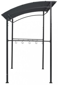 antracitszürke acél grillpavilon 215 x 150 x 220 cm