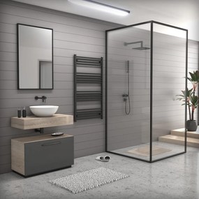 Fekete 750x1300mm törölközőszárítós fürdőszobai radiátor Welland Lux | Készletről | Gyors kiszállítással