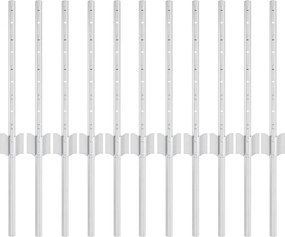 vidaXL Kerítésoszlop 11 pcs Ezüst 40 cm Acél
